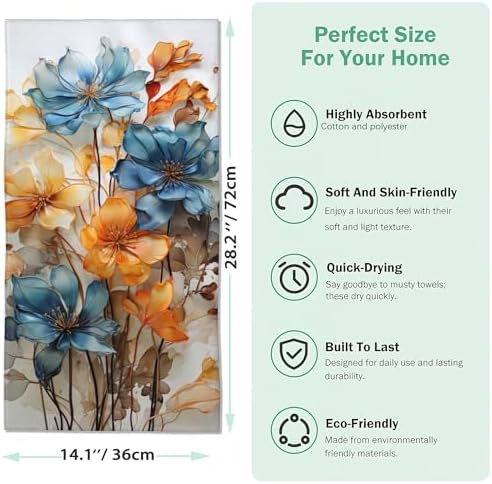 Vibrant Teal Hand Towels Set - Luxurious Bathroom Experience
