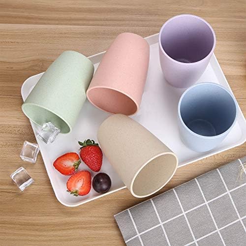 LuckyZone Unbreakable Wheat Straw 12oz Cups 5-Piece Set