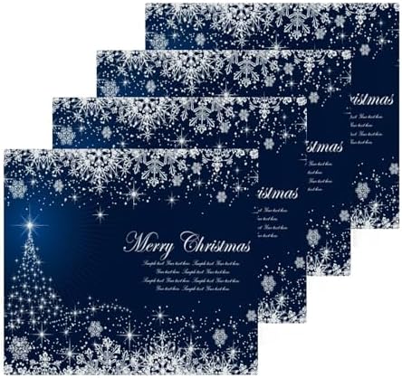 Perfect Blue Christmas Washcloth Set