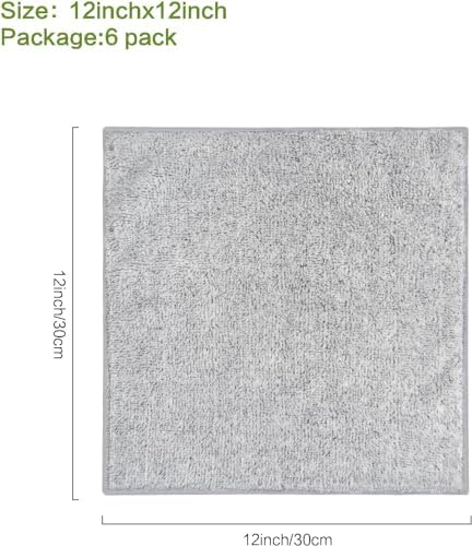 SINLAND Microfiber Face Towels 6-Piece Set 12x12 Ultra Soft for Bath
