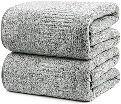 SEISSO Premium Quick Drying Bath Towels 2-Pack Bamboo-Infused Multi-Functional