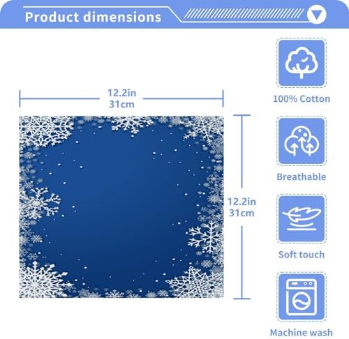 Blue Snowflake Washcloths 2-Pack