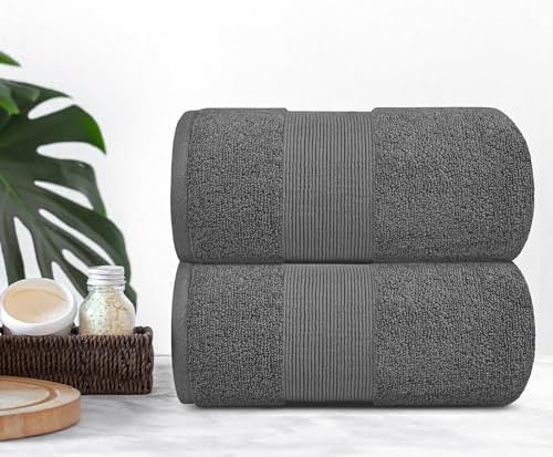 Luxury Oversized Bath Towels 35x70 Smoke Grey