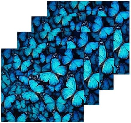 Blue Butterfly Washcloth Set