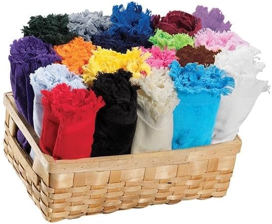 Luxurious 12 Fringed Velour Towels Purple Perfect for Relaxing Butions
