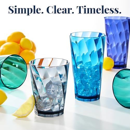 BPA-Free Reusable Plastic Drinking Glasses Set