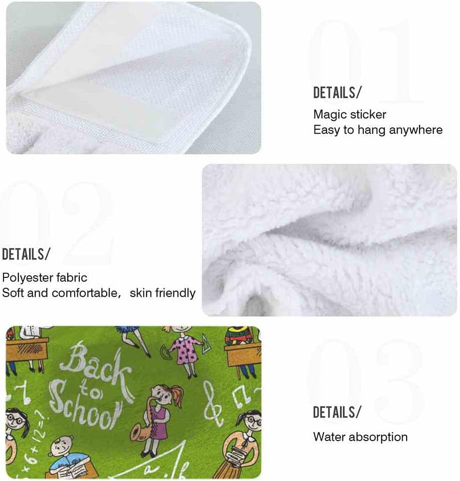 JOHIZUTALearning Kids Set of 2 Math Hanging Dorm room Bath Towels