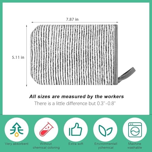 PHOGARY Coral Fleece Body Wash Cloths 8-Piece Set