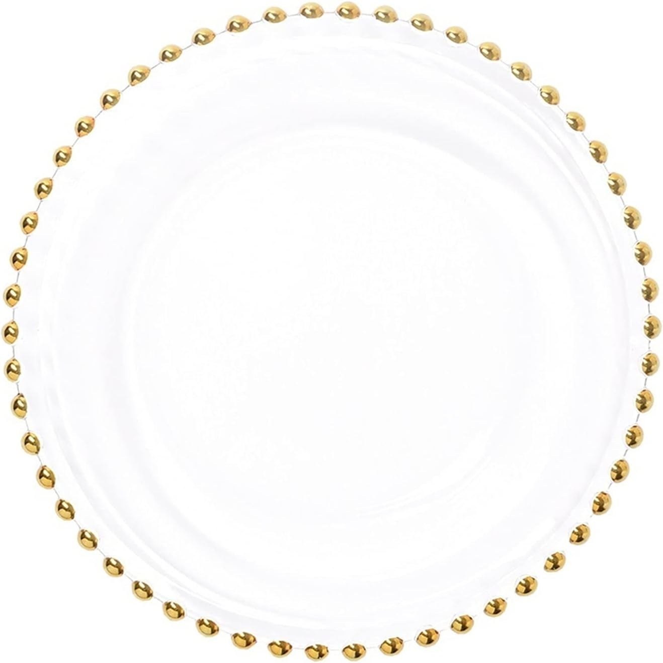 Stylish Nordic Gold Bead Glass Dinner Plate for Everyday Use