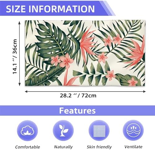 BIGXIUKA 14x28 Tropical Palm Leaf Hand Towel Set