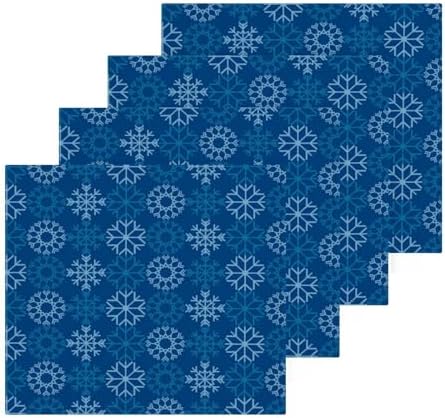 YETTASBIN Blue Snowflake Washcloths 2 Pack