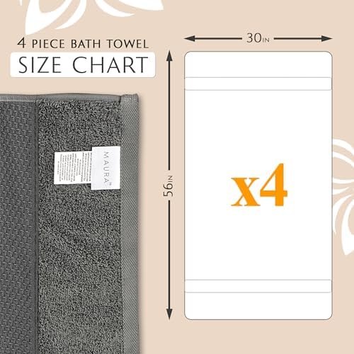 MAURA Luxury Turkish Cotton Bath Towels Set - Extra Large