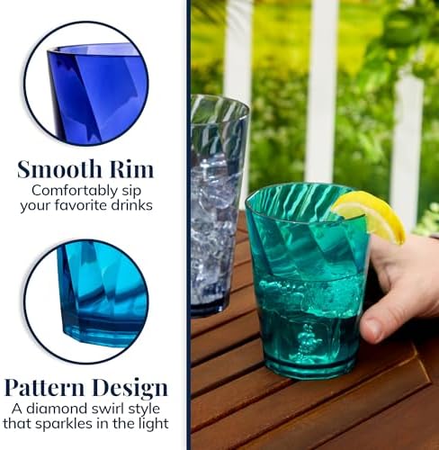 BPA-Free Reusable Plastic Drinking Glasses Set