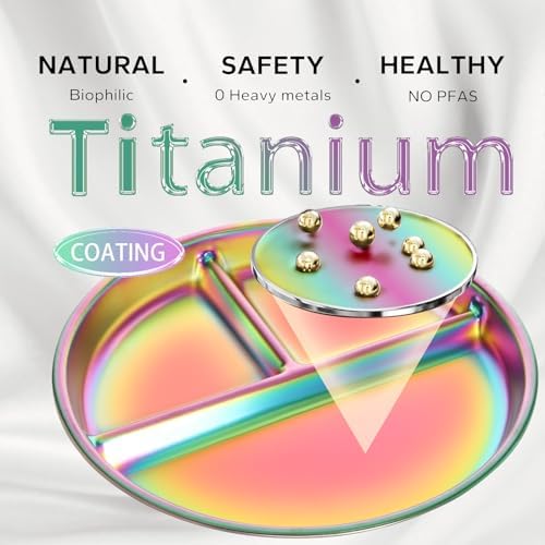 Rainbow 9 Stainless Steel Toddler Plate Set