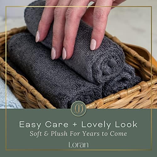 6-Piece Charcoal Grey Washcloth Set