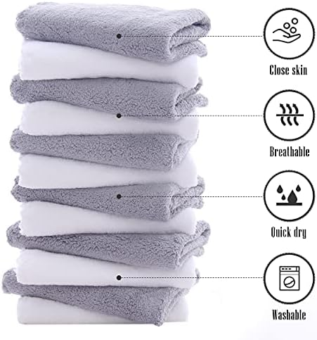 TENSTARS 12-Piece Premium Washcloth Set - Soft Absorbent Durable