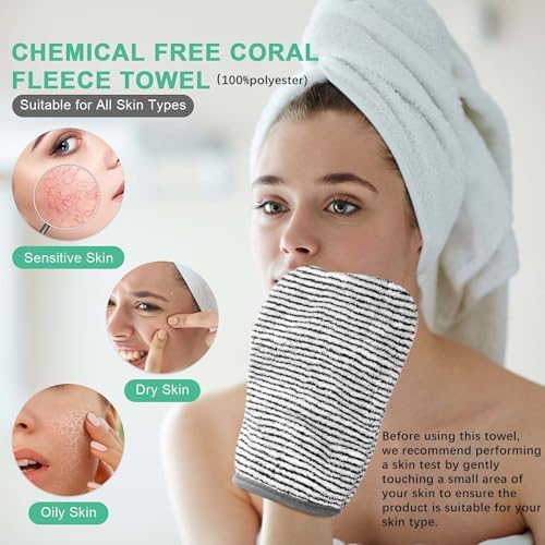 PHOGARY Coral Fleece Body Wash Cloths 8-Piece Set