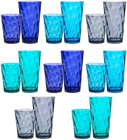 BPA-Free Reusable Plastic Drinking Glasses Set