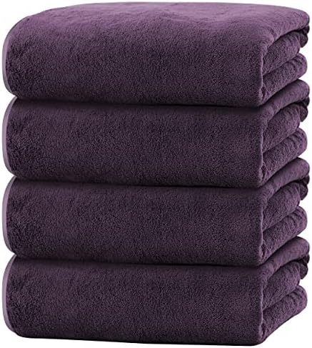 Grape Purple Microfiber Bath Towel Set