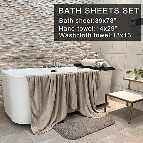 Luxurious Oversized Bath Towels for Adults - Plush Microfiber Set