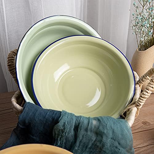Bluelanss Unbreakable Enamel Cereal Bowl Lightweight and Durable for Home Kitchen