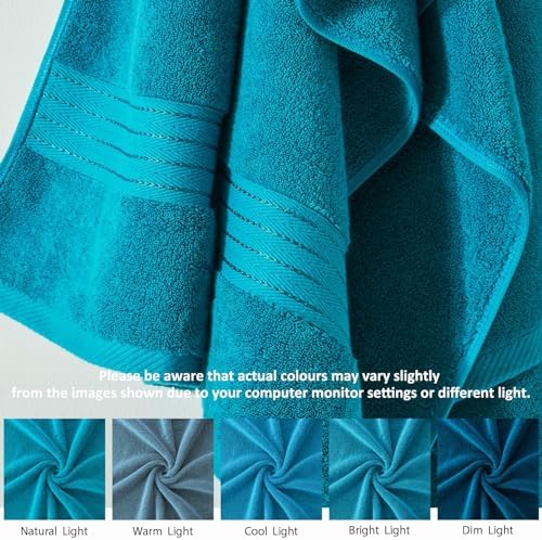 6-Pack Luxury Turkish Cotton Bath Towels for Soft Durable Use