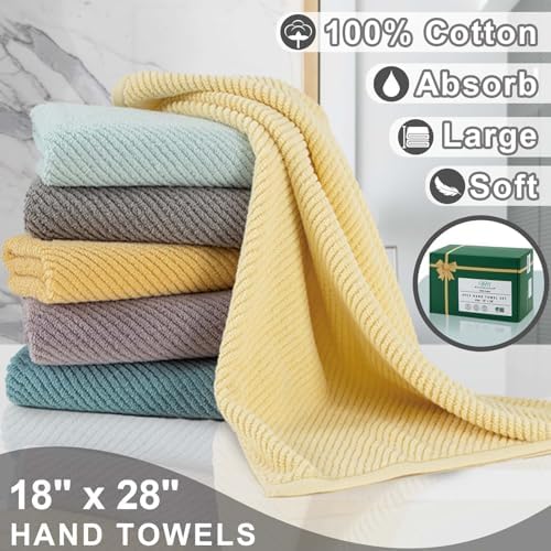 VOOVA MOVAS White Hand Towels 4 Pack Large 18x28