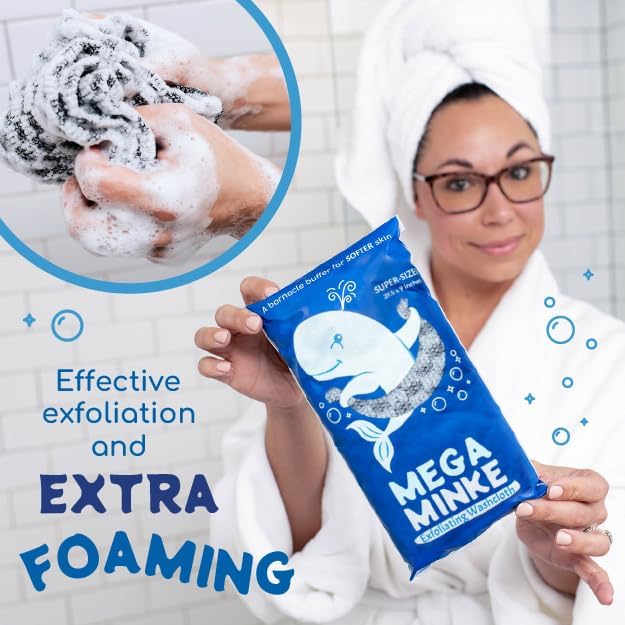 JJ KENT Mega Minke Exfoliating Washcloth Durable Award-Winning