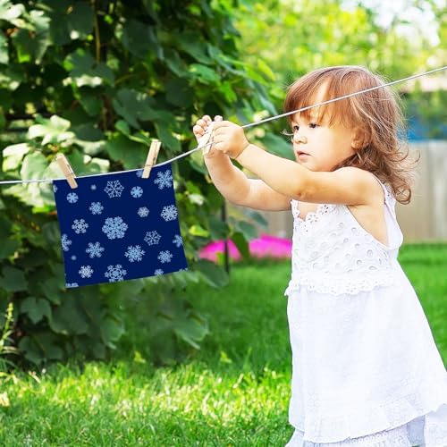 YETTASBIN Blue Snowflake Washcloths 2 Pack 2