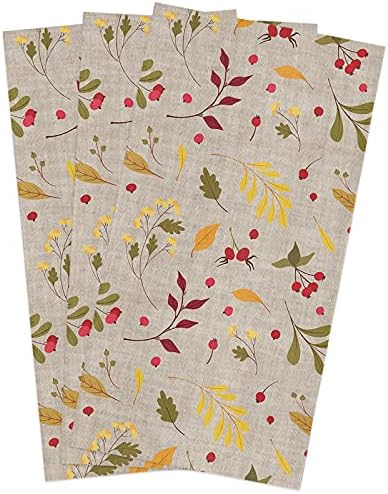 Rocking Giraffee Microfiber Kitchen Towels 3-Pack Thanksgiving Berries 16x24 Inch