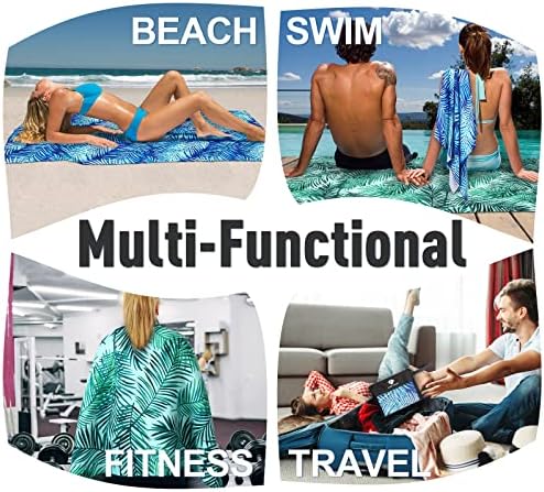 2 Pack Microfiber Beach TowelsQuick Dry Sand-Free 75x35