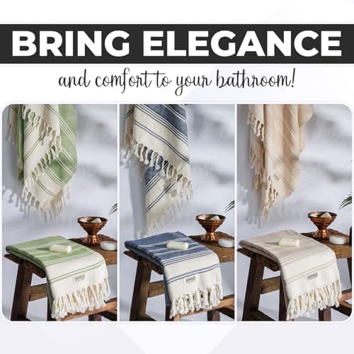 DEMMEX Organic Luxury Ultra Soft Turkish Cotton Bath Towel - 71x36 PreWashed Diamond Weave