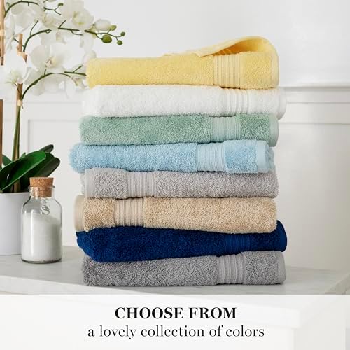 Martha Stewart 100 Egyptian Cotton Bath Towels Set - 6 Piece Dark Gray