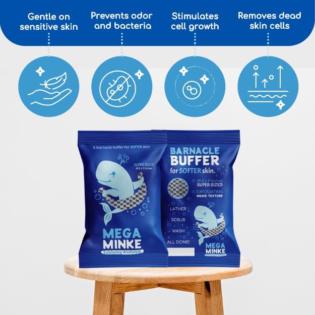 JJ KENT Mega Minke Exfoliating Washcloth Durable Award-Winning