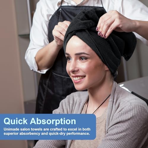 24-Pack Salon Towels Highly Absorbent Quick Drying Premium Hand Towels Black