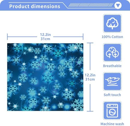 Blue Christmas Snowflake Washcloth Set for Washes