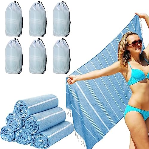 Mixweer Turkish Beach Towels Set - Oversized Soft Cotton with Tassels