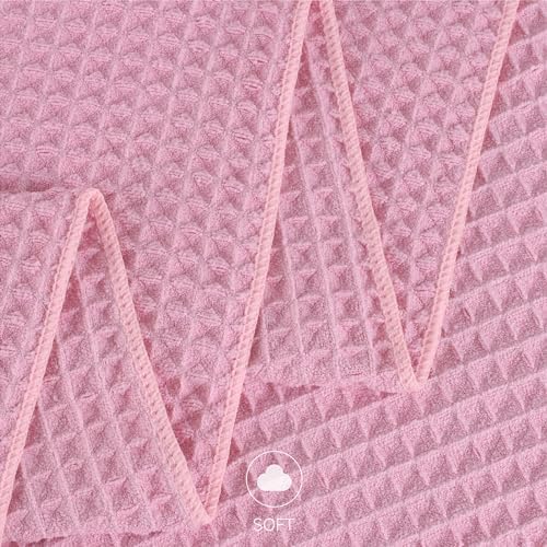 Oversize bath towel set with 4 pieces microfiber waffle bath towels