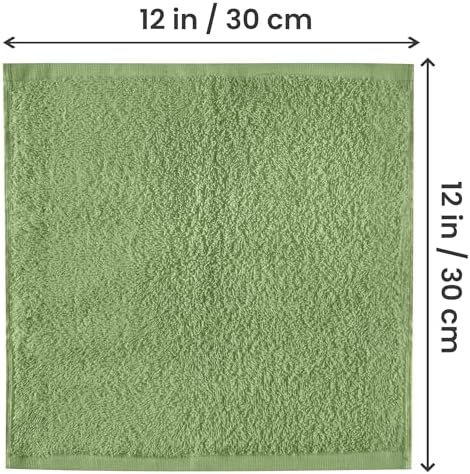 Utopia Towels 12 Pack Flannel Washcloths 100 Cotton Sage Green