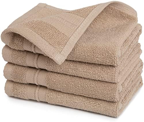 Sticky Toffee Washcloths Set of 4 - 13x13 in Tan