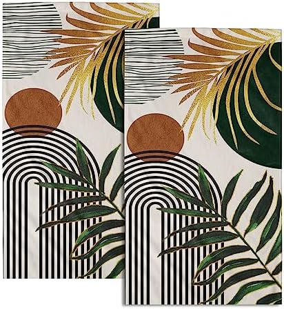 Giwawa Boho Leaves Hand Towels Set of 2 Soft Kitchen Dish Towels