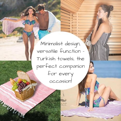 Oversized 71x39 Turkish Beach Towel - Soft Quick-Dry Sustainable