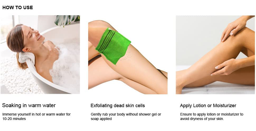 8pcs Korean Exfoliating Bath Towels