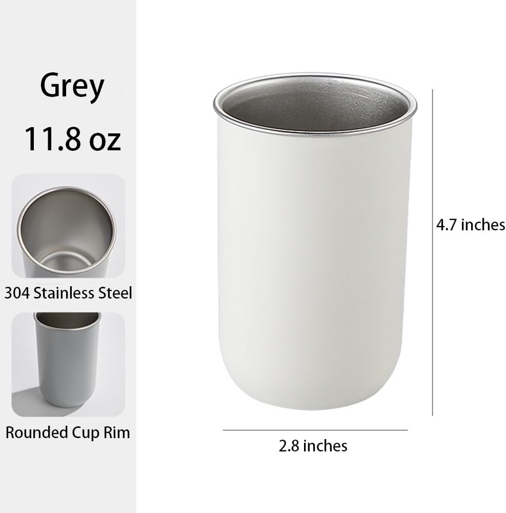 Sturdy 11 oz Stainless Steel Cup Durable Toothbrush DrinkMate