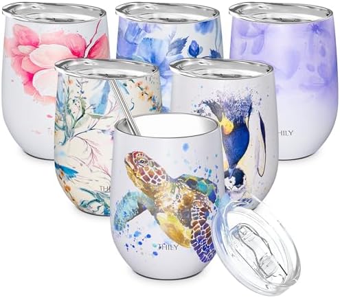 Stylish Stemless Travel Wine Tumbler With Lid Straw