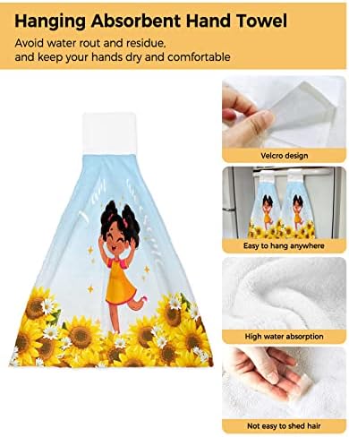 Kewadony 1 Pack Sunflower Black Hand Towels