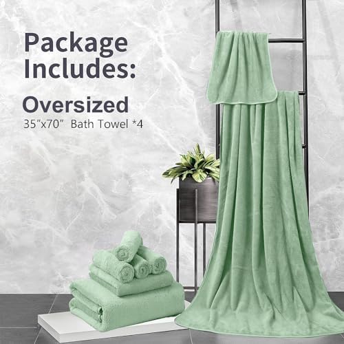 Junsey 4-Piece Oversized Bath Towels for Adults