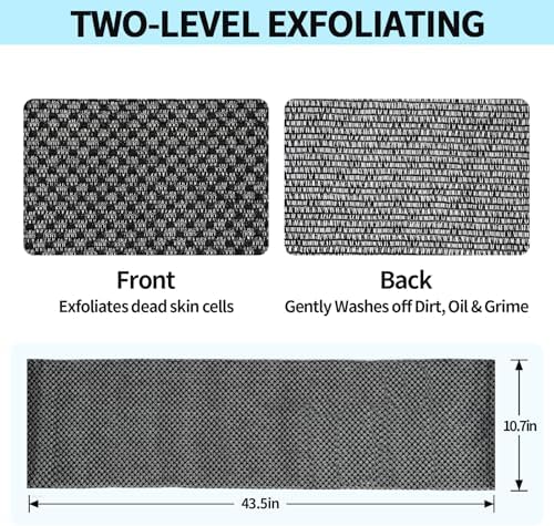 Adanluxe Silver Ion Exfoliating Body Scrub Towel