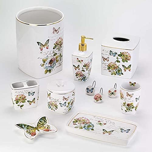 Avanti Linens - Fingertip Towel Soft Absorbent Cotton Towel Butterfly Garden Collection