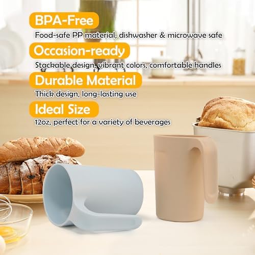 Reusable Plastic Coffee Cups 12 oz for Home Kitchen
